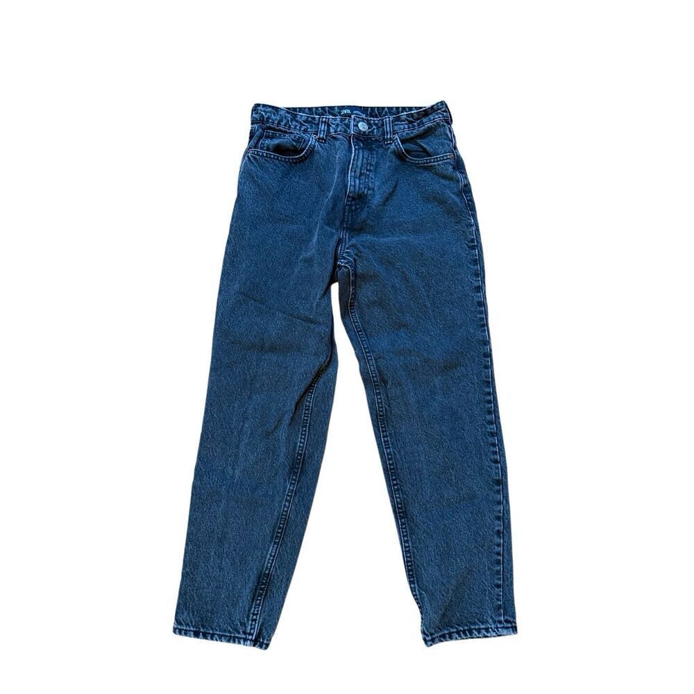 Zara Washed Black Balloon Jeans Size 6 100% cotton